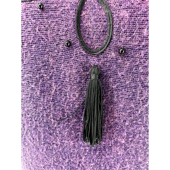 Jason Maxwell Vintage Purple Tassel Turtle Neck Knit Sweater M - Picture 6 of 9